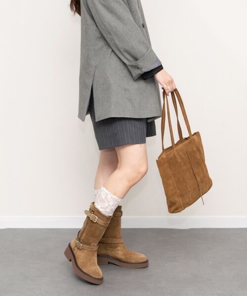 INTER-CHAUSSURES / インター ショシュール トートバッグ | 【Andrea Cardone】スエードミディアムトートバッグ | 詳細12