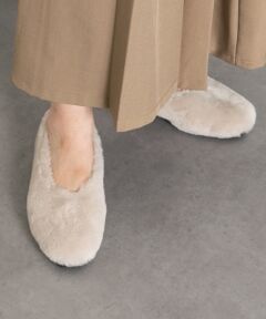 INTER-CHAUSSURES / インター ショシュール バレエシューズ | 【CORSO ROMA，9】シアリングフラットバレエシューズ