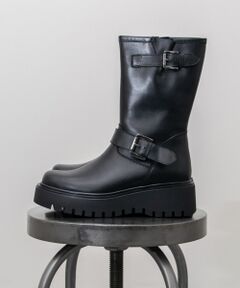 INTER-CHAUSSURES / インター ショシュール ブーツ（ショート丈） | 【CORSO ROMA，9】ラウンドトウ厚底エンジニアブーツ