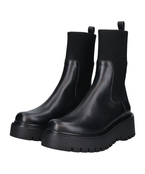 INTER-CHAUSSURES / インター ショシュール ブーツ（ショート丈） | 【CORSO ROMA，9】モールドソールリブニットショートブーツ | 詳細1