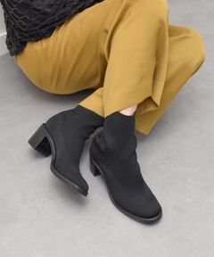 INTER-CHAUSSURES / インター ショシュール ブーツ（ショート丈） | 【CARRANO】チャンキーヒールニットショートブーツ