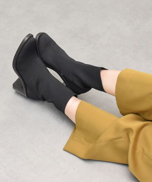 INTER-CHAUSSURES / インター ショシュール ブーツ（ショート丈） | 【CARRANO】チャンキーヒールニットショートブーツ | 詳細8