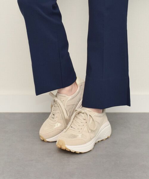 INTER-CHAUSSURES/インター ショシュール 【bussola】撥水厚底レースアップスニーカー ゴールドコンビ 36 INTER-CHAUSSURES/インター ショシュール 【bussola】撥水厚底レースアップスニーカー ゴールドコンビ 36