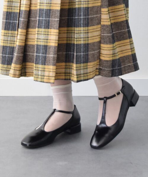 INTER-CHAUSSURES/インター ショシュール 【ANGEL ALARCON】Tストラップローヒールパンプス ブラック 36 INTER-CHAUSSURES/インター ショシュール 【ANGEL ALARCON】Tストラップローヒールパンプス ブラック 36