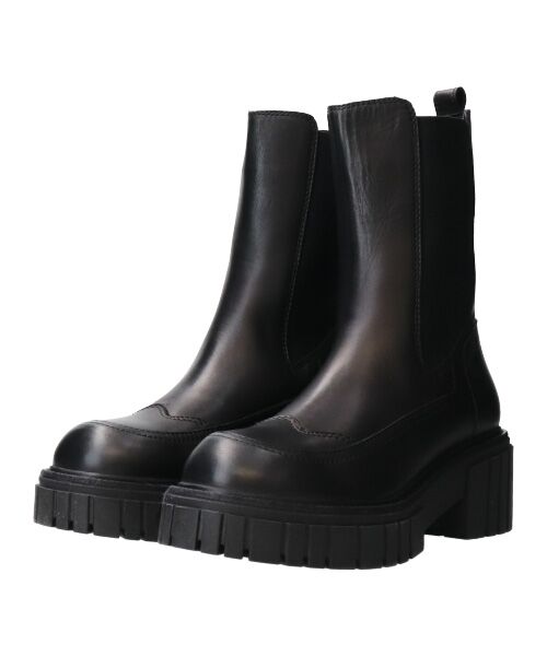 INTER-CHAUSSURES / インター ショシュール ブーツ（ショート丈） | 【QUSHELI】ラウンドトウトラックソールサイドゴア | 詳細1