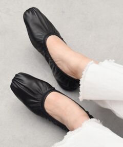 INTER-CHAUSSURES / インター ショシュール フラットシューズ | 【JVAM】スクエアトウギャザーバレエシューズ