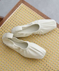 INTER-CHAUSSURES / インター ショシュール フラットシューズ | 【JVAM】スクエアトウギャザーバレエシューズ