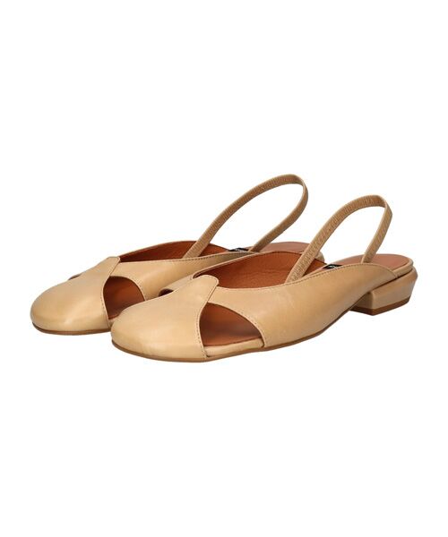 INTER-CHAUSSURES / インター ショシュール フラットシューズ | 【ANGEL ALARCON】オブリークトウローヒールバックバンド（ベージュ）