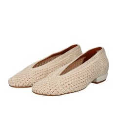 INTER-CHAUSSURES / インター ショシュール パンプス | 【ANGEL ALARCON】ニットアッパーフラットパンプス