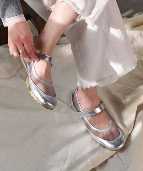 INTER-CHAUSSURES / インター ショシュール フラットシューズ | 【ANGEL ALARCON】異素材コンビメリージェーンシューズ | 詳細10