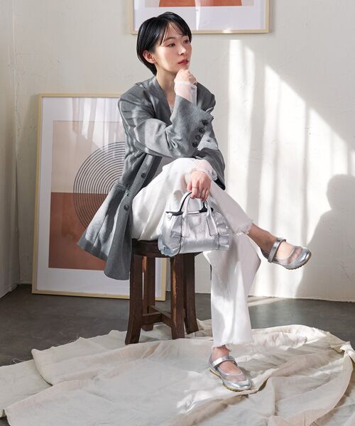 INTER-CHAUSSURES / インター ショシュール フラットシューズ | 【ANGEL ALARCON】異素材コンビメリージェーンシューズ | 詳細12