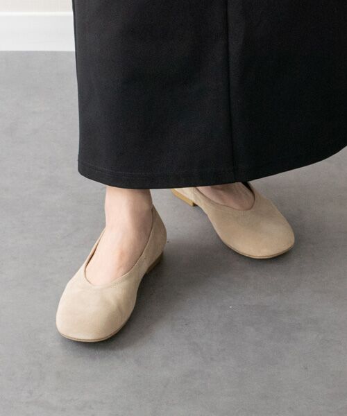 INTER-CHAUSSURES / インター ショシュール フラットシューズ | 【ANGEL ALARCON】スエードフラットバレエ（ベージュスウェード）