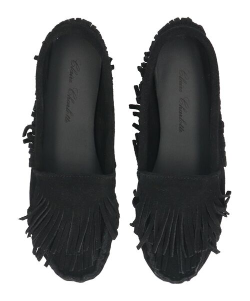 INTER-CHAUSSURES / インター ショシュール フラットシューズ | 【Claire Charlotte】フリンジスエードモカシン（ブラックスウェード）