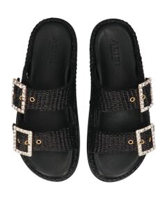 INTER-CHAUSSURES / インター ショシュール サンダル | 【ALBI】ビジューバックルダブルベルトサンダル