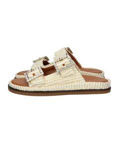 INTER-CHAUSSURES / インター ショシュール サンダル | 【ALBI】ビジューバックルダブルベルトサンダル