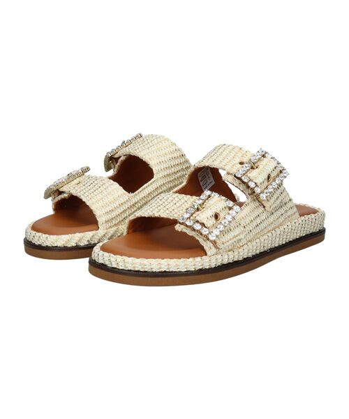 INTER-CHAUSSURES / インター ショシュール サンダル | 【ALBI】ビジューバックルダブルベルトサンダル | 詳細7