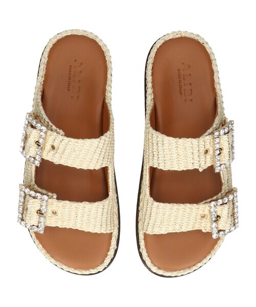 INTER-CHAUSSURES / インター ショシュール サンダル | 【ALBI】ビジューバックルダブルベルトサンダル | 詳細10