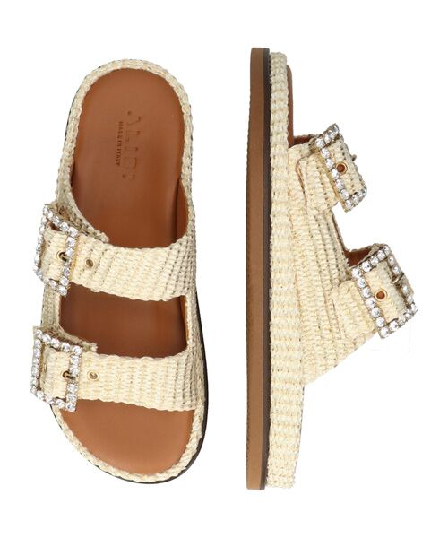 INTER-CHAUSSURES / インター ショシュール サンダル | 【ALBI】ビジューバックルダブルベルトサンダル | 詳細12