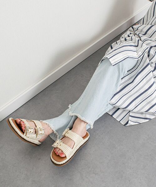 INTER-CHAUSSURES / インター ショシュール サンダル | 【ALBI】ビジューバックルダブルベルトサンダル | 詳細15