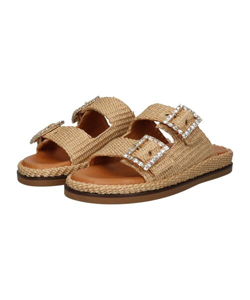 INTER-CHAUSSURES / インター ショシュール サンダル | 【ALBI】ビジューバックルダブルベルトサンダル | 詳細13