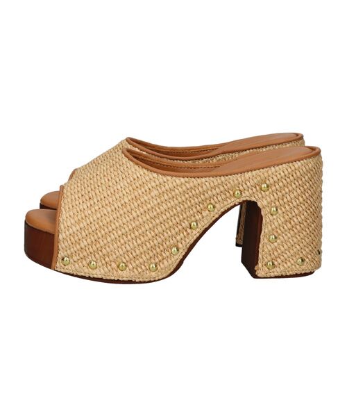 INTER-CHAUSSURES / インター ショシュール サンダル | 【ALBI】ラフィアヒールサボサンダル | 詳細1