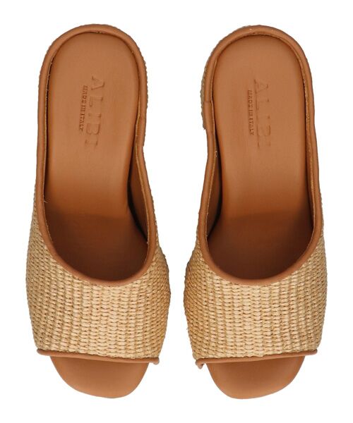 INTER-CHAUSSURES / インター ショシュール サンダル | 【ALBI】ラフィアヒールサボサンダル | 詳細4