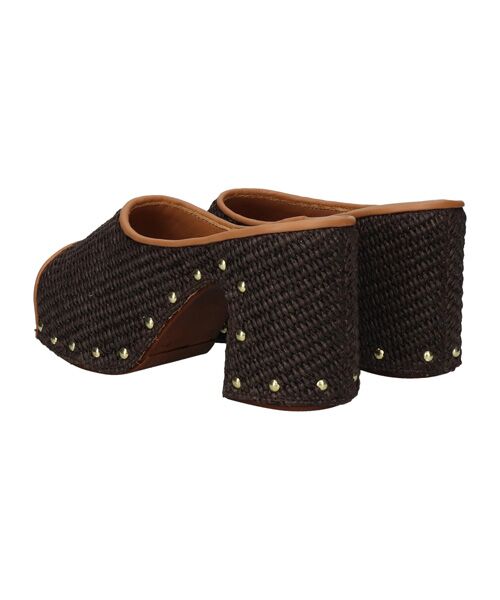 INTER-CHAUSSURES / インター ショシュール サンダル | 【ALBI】ラフィアヒールサボサンダル | 詳細8