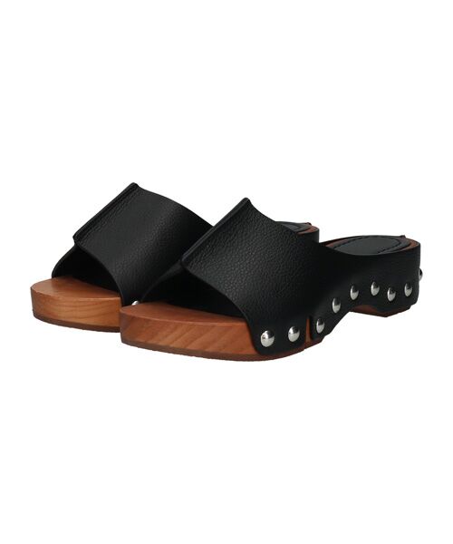 INTER-CHAUSSURES / インター ショシュール サンダル | 【Claire Charlotte】ローヒールサボミュールサンダル（ブラック）