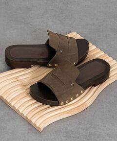 INTER-CHAUSSURES / インター ショシュール サンダル | 【Claire Charlotte】レザースライドサボサンダル