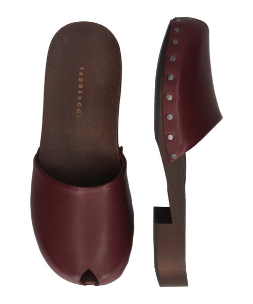INTER-CHAUSSURES / インター ショシュール サンダル | 【GIULIA TADDEUCCI】ピープトウサボミュール（ボルドー）