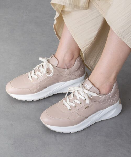 INTER-CHAUSSURES / インター ショシュール スニーカー | 【NeroGiardini】ラインストーンダッドスニーカー（ベージュ）