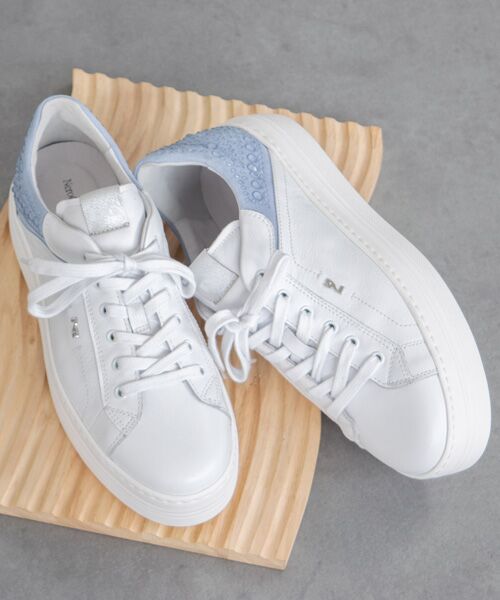 INTER-CHAUSSURES / インター ショシュール スニーカー | 【NeroGiardini】ラインストーン厚底スニーカー（ブルーコンビ）