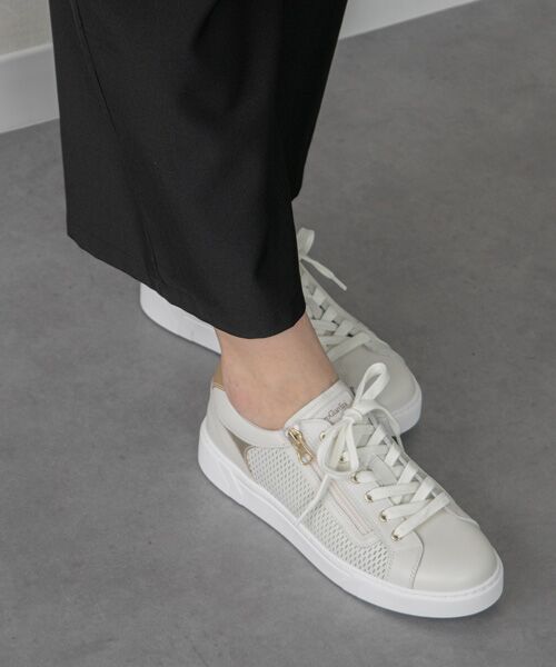 INTER-CHAUSSURES / インター ショシュール スニーカー | 【NeroGiardini】サイドジップパンチングレザースニーカー | 詳細17