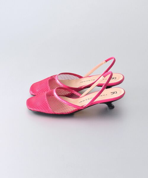 INTER-CHAUSSURES / インター ショシュール パンプス | 【FABIO RUSCONI】スクエアトウネットバックバンドパンプス（ピンクコンビ）