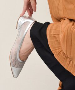 INTER-CHAUSSURES / インター ショシュール パンプス | 【FABIO RUSCONI】ポインテッドトウローヒールネットパンプス