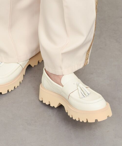 INTER-CHAUSSURES / インター ショシュール ビジネス・ドレスシューズ | 【FABIO RUSCONI】ラウンドトウ厚底タッセルローファー（ホワイト）