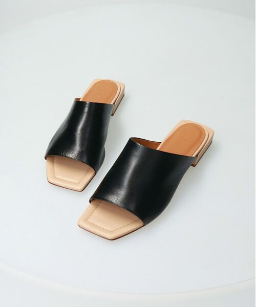 INTER-CHAUSSURES / インター ショシュール サンダル | 【FABIO RUSCONI】スクエアトウカバードローヒールサンダル | 詳細8