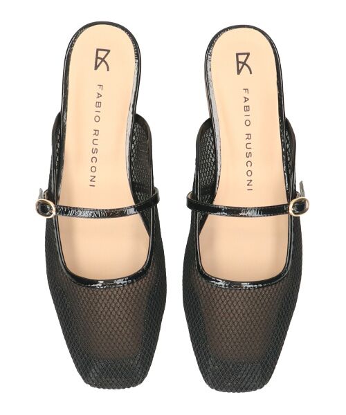 INTER-CHAUSSURES / インター ショシュール サンダル | 【FABIO RUSCONI】スクエアトウストラップメッシュミュール | 詳細5