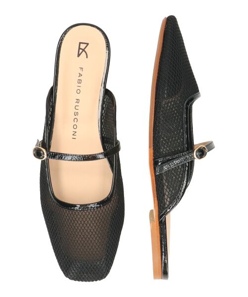 INTER-CHAUSSURES / インター ショシュール サンダル | 【FABIO RUSCONI】スクエアトウストラップメッシュミュール | 詳細7