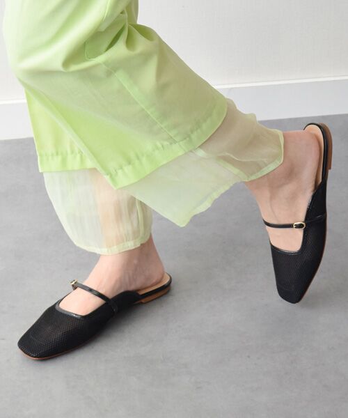 INTER-CHAUSSURES / インター ショシュール サンダル | 【FABIO RUSCONI】スクエアトウストラップメッシュミュール | 詳細8