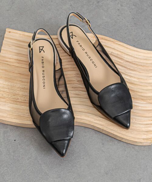 INTER-CHAUSSURES / インター ショシュール パンプス | 【FABIO RUSCONI】チュールコンビオーナメントバンクバンド | 詳細10