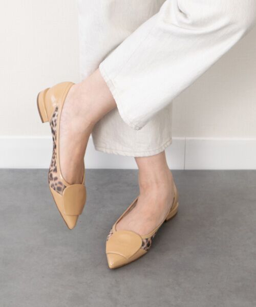 INTER-CHAUSSURES / インター ショシュール フラットシューズ | 【FABIO RUSCONI】異素材コンビポインテッドパンプス | 詳細16