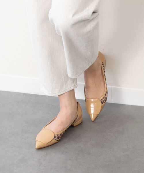 INTER-CHAUSSURES / インター ショシュール フラットシューズ | 【FABIO RUSCONI】異素材コンビポインテッドパンプス | 詳細18