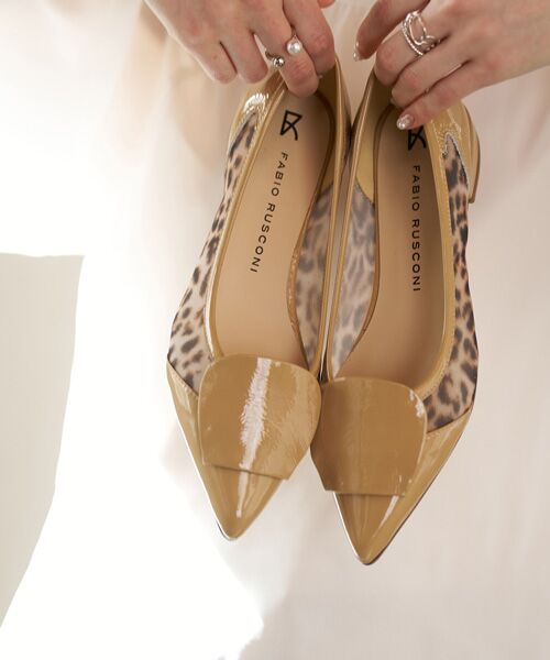 INTER-CHAUSSURES / インター ショシュール フラットシューズ | 【FABIO RUSCONI】異素材コンビポインテッドパンプス | 詳細22