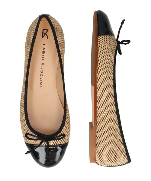 INTER-CHAUSSURES / インター ショシュール バレエシューズ | 【FABIO RUSCONI】ラウンドトウ異素材コンビバレエシューズ | 詳細5