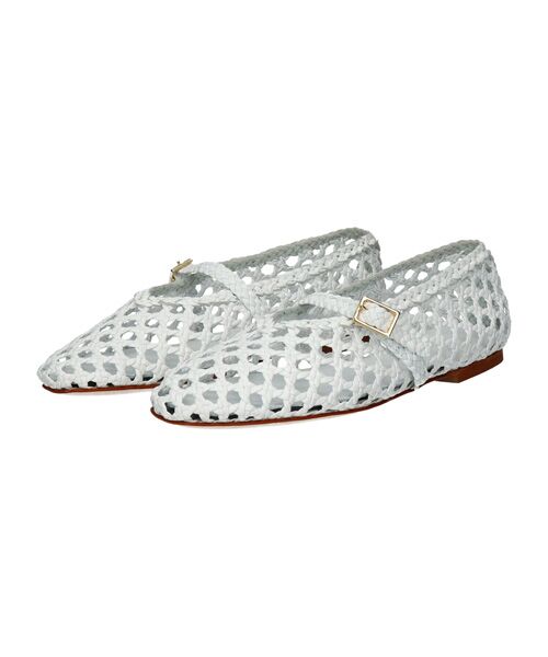 INTER-CHAUSSURES / インター ショシュール フラットシューズ | 【FABIO RUSCONI】メッシュメリージェーンシューズ（ホワイト）
