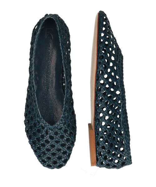 INTER-CHAUSSURES / インター ショシュール フラットシューズ | 【FABIO RUSCONI】ラウンドトウメッシュバレエ（ネイビー）