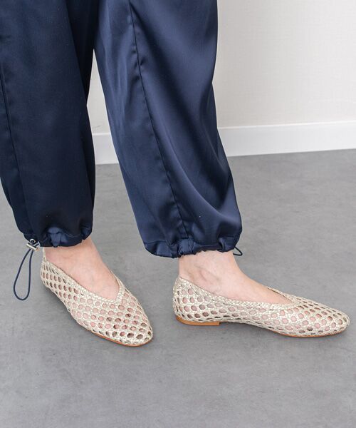 INTER-CHAUSSURES / インター ショシュール フラットシューズ | 【FABIO RUSCONI】ラウンドトウメッシュバレエ（シルバー）