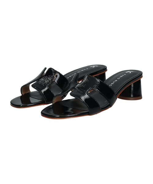 INTER-CHAUSSURES / インター ショシュール サンダル | 【FABIO RUSCONI】ベーシックミュールサンダル（ブラックエナメル）