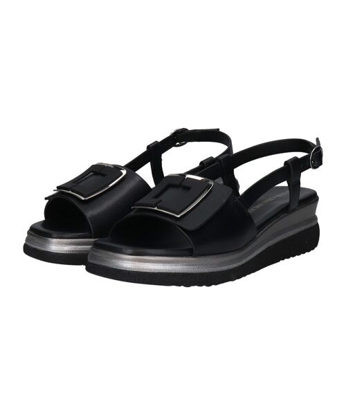 INTER-CHAUSSURES / インター ショシュール サンダル | 【INTER-CHAUSSURES】バックルウエッジバックバンドサンダル | 詳細1